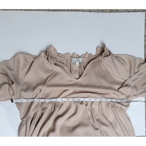Pinch Womens Blush Pink Ruffled Long Sleeve Peasant Dress Top Size M - Picture 5 of 9